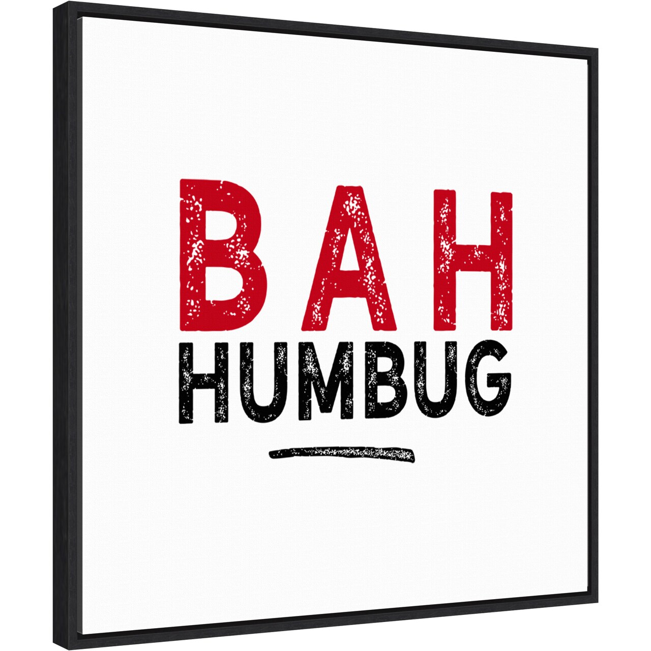 Bah Humbug Swash by Amanti Art Portfolio 22-in. W x 22-in. H. Canvas Wall Art Print Framed in Black